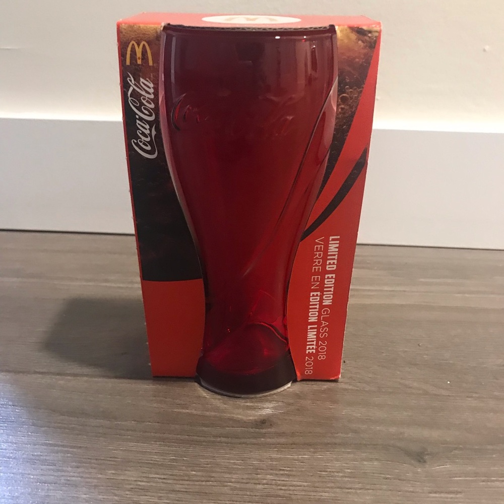 Red Coca Cola collector glass